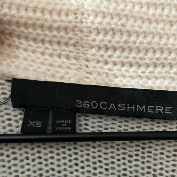 360 Cashmere Cream with Black Embroidery midi Duster Cardigan Size XS - Picture 5 of 6